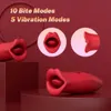 vibrator speeltjes voor vrouwen Mond Tong Likken Orale Seks Clitoris Tepels Stimulator Orgasme Clit Speelgoed vrouwen Masturbator Licht Bijten