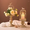 Candle Holders Vintage Home Decor Metal Aristocratic Style Bird Cage Candlestick Unique Living Room Table Ornaments Luxury Office Holder