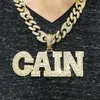 Gioielli hip hop ghiacciati collana oro placcata personalizzata buona ciondolo di lettere di diamanti musicali