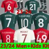 23 24 24 Mount Antony Sancho Rashford Soccer Jersey B. Fernandes 2023 2024 Casemiro Eriksen Shaw Football Shirt Men Kit Kit Mundurs