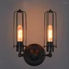 Wall Lamp Lamps Lights For Loft Cafe Aisle Bedside Restaurant Industrial Wrought Iron Lighting Fixture 2 Head Retro