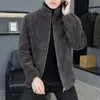 Men's Fleece Lined Lamb Fur Jacket - Autumn Winter Collection, Thickened and Warm Casual Leather Coat