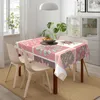 Nappe rose joyeux noël rectangulaire ménage salle à manger tapis maison Textile cuisine décor étanche