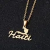 Collane a pendente mappa di moda di haiti pendente per donne uomini personalizzati 18k oro in oro in acciaio inossidabile in acciaio inossidabile in acciaio inossidabile