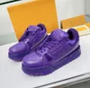 Trainer Sneaker Designer Embossed Casual Shoes Women Men Luxury Fashion Leather Style Triple White Black Purple Yellow Blue Travel Sneakers