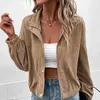 Women's Jackets 2023 Autumn And Winter Corduroy European Juniors Womens Utility Casual Leather Jacket