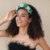 Pinces À Cheveux Chunky Coloré Fleur Bandeau Pour Femmes Mode Simulé Perle Perle Floral Feuille Décoratif Festival Bandeau Fille Accessoires