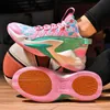 2023 New Mens Basketball Shoes High Top Comfortable Sneakers Youth Sports Trainers Pink Black Blue