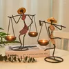 Candle Holders Nordic Metal Candlestick Abstract Character Sculpture Holder Decor Handmade Figurines Easter Home Decoration Art Gift