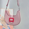 Sacs à bandoulière Fille Rose Printemps/été Nouveau Crescent Bag Underarm High Grade Contrast Color Simple Polyvalent One Crossbody for Women