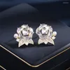 Boucles d'oreilles de haute qualité doux tempérament Rose camélia clous d'oreille pour les femmes bijoux de mode LE280