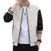 Vestes pour hommes couleur assortie hommes manteau Baseball veste rayé col montant Cardigan pour décontracté Streetwear printemps automne saisons