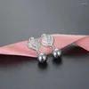 Orecchini per borchie autentiche 925 Sterling Silver Pearl Earring Fashion Fashion For Women Girl Wedding Party Gioielli regalo
