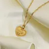 Collares pendientes Corazón Moneda Ángel Bebé Pequeño collar Hombres y mujeres Cadena de clavícula de Cupido Regalo de joyería de acero inoxidable