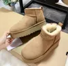 Super mini bottes de neige à plateforme pour femmes, bottes chaudes décontractées en peluche en peau de mouton australienne, beaux cadeaux, offre spéciale