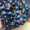 Strand Natural Blue Tiger Eye Bransoletka Kryształowe bransoletki 10 mm/12 mm okrągłe koralik rozciągnięcie uzdrawianie Kobiet Kamień Biżuterii Prezent 1PCS