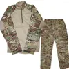 Survêtements pour hommes Ensembles tactiques militaires Hommes Camouflage Multi-poches Combinaisons d'entraînement UFS Respirant T-shirt à manches longues à séchage rapide Genouillère