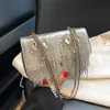 Fábrica atacado mulheres sacos de ombro 5 cores elegante retro crocodilo bolsa personalidade pesado strass saco de corrente flip bolsas de couro em relevo 13071 #