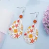 Dangle Earrings Fashion Fresh Beach Vacation Style Starfish Shell Printed Acrylic Drop For Women Aesthetic Trend Products Girls Jewelry