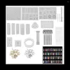 베이킹 도구 229pcs DIY 보석 수지 캐스팅 금형 실리콘 에폭시 숟가락 키트 공예 목걸이 목걸이 48 스팽글 제작