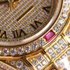 Мужские часы V6 из желтого золота с бриллиантами, классические роскошные часы ETA 2836, автоматические, 28800 полуколебаний в час, водонепроницаемые с сапфировым стеклом