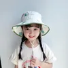 Berets Summer's Child Skiecka szal Słoneczny kapelusz wielki okapa cienkie wydrukowane i dziewczęta rybaka
