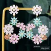 Orecchini a pennaglie Godki Boho Bohomian Flowers Bloom Flower Earring Luxury Cux Zircone for Women Wedding Fashion Jewelry 2023