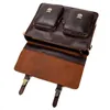 Aktetassen Nesitu Highd A4 Vintage Brown Black Coffee Echt lederen Executive Men Ciftion Portfolio 14 '' Laptop Messenger Bag M9371