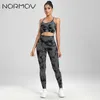 Tenues de yoga NORMOV est Tie Dye Ensembles de yoga Impression 1/2/3 PCS Ensemble de gymnastique pour femmes Leggings sans couture Soutien-gorge Shorts Tenues de fitness d'été 230820