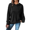 Sudaderas con capucha para mujer Sudadera informal de color sólido con capucha Cuello con cordón Sudadera con capucha para mujer Top de manga larga ajustado