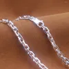 Ketten Real 925 Sterling Silber Chain Frauen Männer 6mm Quadratkabelverbindungs ​​Halskette 22 Zoll Hummerverschluss /62-65gg