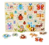 En gros, puzzles en bois personnalisés 3D Grab Boards Cartoon Animals Jigsaw Puzzle Game pour bébé