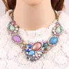 Pendant Necklaces Trendy Design Gold Chain Colorful Resin Flower Chunky Statement Bib Choker Collar Necklace For Women Jewelry