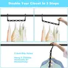 Hangers 10Pcs Space Saving Magic Black Sturdy Plastic Holder Heavy Clothes Organizer For Dorms Apartments Small Closet