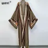 Купальники WINYI, праздничное пляжное кимоно большого размера с поясом, богемный винтажный тонкий сексуальный длинный кардиган, женский рукав, sukienka, накидка с бахромой