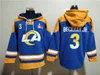 Los Angeles''Rams''Men 99 Aaron Donald 10 Cooper Kupp 3 Odell Beckham Jr. 9 Matthew Stafford Custom Royal Super Bowl''LVI Champions Pullover Hoodie