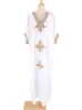 Bademode Strandkleider Kaftan Blumenstickerei Elegant Weiß Maxi Robe Tunika Kurzarm Badeanzug Cover Ups Strandmode