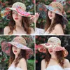 Berets Straw Hat Panamas UV Protection Sun Visor Seaside Beach Tide Summer Hats Women's Bucket Folding Fashion Sweet Boho