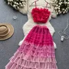 Kobiety Summer Dwuczęściowe sukienki Kwiatowe zestawy Seksowne 2024 Kombinezon damski drukowane stroje plażowe dla kobiety 2 sztuki plisowane top