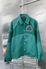 Xinxinbuy Men Designer Coat Jacket Flower Plant Label Pocket Long Sleeve Women Gray Black Green Khaki S-XL