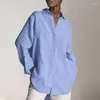 Blouses pour femmes 2023 automne surdimensionné coton chemise blanc à manches longues chemises décontractées femme à la mode mode ample bureau vêtements dames