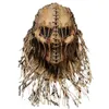 Party Masks Halloween Scarecrow Head Cover med handskar och hattdräkt huvudbonader för Masquerade Cosplay Scary Mask 230818