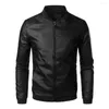 Men's Jackets Windproof Side Pockets Men Coat Stylish Baseball With Stand Collar Zipper Placket For Spring