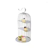 Assiettes 1 pièces acier inoxydable trois couches Cage à oiseaux Snack Rack Buffet créatif assiette de fruits El plateau pâtisserie présentoir