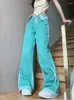 Women's Jeans Retro Cargo 2023 Loose Casual High Waist Wide Leg Streetwear Turn-Down Straight Denim Pants Long Trousers Girls