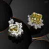 Серьги -сережины цветочные срез 3CT Topaz Diamond Gemstone Серьга Real 925 стерлинговые серебряные украшения свадьба для женщин свадьба для женщин