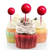 その他のイベントパーティーのサプライ5pcsカラフルなボール型ケーキトッパー結婚式の誕生日のデザートカップケーキプロップのためのdiyデコレーション230818