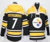 Pittsburgh''Steelers''Men 14 George Pickens 22 Najee Harris 90 T.J.Felpa con cappuccio pullover con lacci personalizzata nera senza età da 8 Watt Kenny Pickett