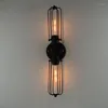 Wall Lamp Lamps Lights For Loft Cafe Aisle Bedside Restaurant Industrial Wrought Iron Lighting Fixture 2 Head Retro