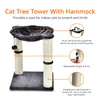 YUEXUAN Cat Tree Tower with Hammock and Scratching Posts for Indoor Cats toys, 16.5x15.7x15.7, 18.1x15.7x15.7 inches Beige Gray colors Cat Bed